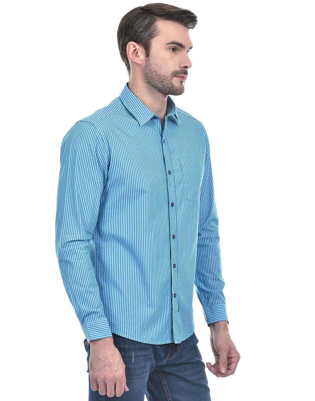 Numero Uno Men Striped Blue Shirt